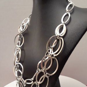 Daisy Fuentes Silver/Tone Rings Statement Necklace